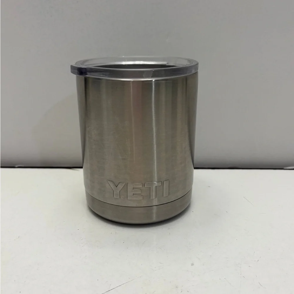 YETI Rambler 10 oz Lowball stainless steel vacuum insulated tumbler.